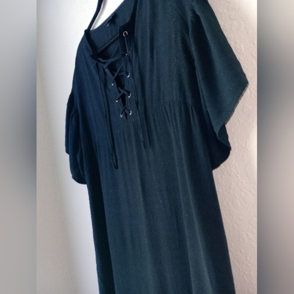 Who What Wear Women's Black Lace-Up Dress Size M